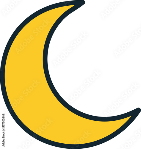 Icône simple de lune croissante