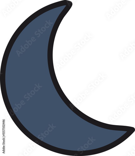 Croissant lunaire stylisé en noir