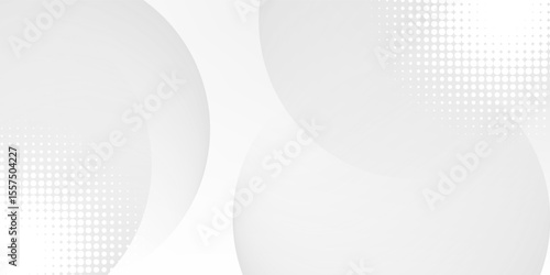 A minimalist abstract background featuring overlapping curves and circular shapes in various shades of gray, creating a smooth gradient and subtle depth