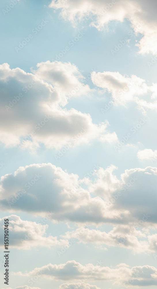 Fototapeta premium Soft Cloudy Sky Background with Gentle Light and Natural Atmosphere