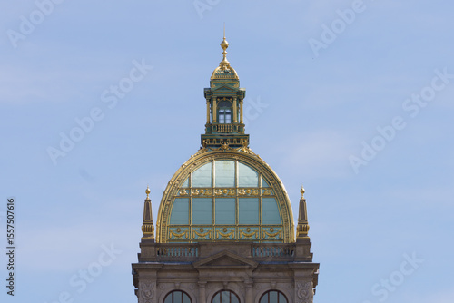 Canvas Print Symmetrical view of Prague’s National Museum dome