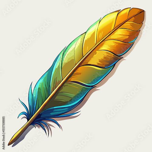 Colorful feather set vector illustration with soft and artistic design elements