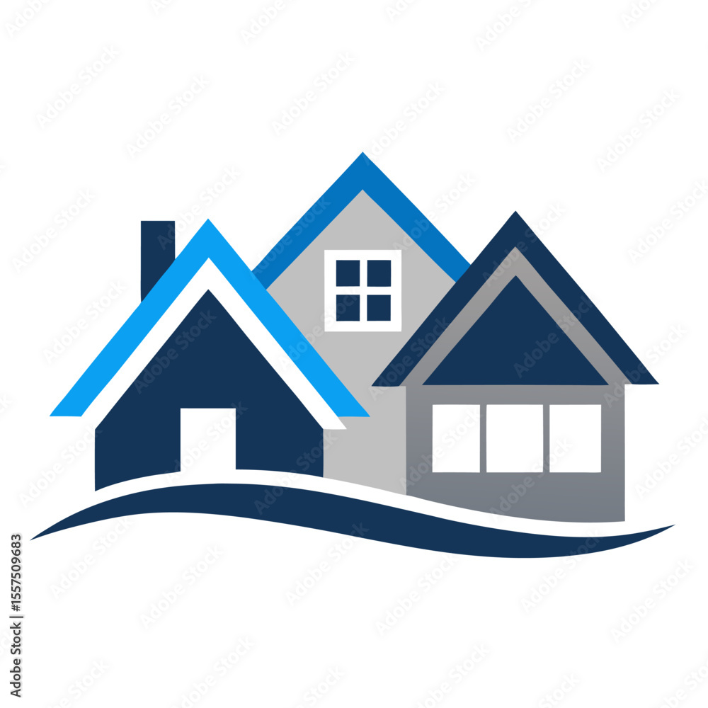 Vector illustration of a house icon, symbolizing real estate, home, or property design Vector illustration of a house icon, symbolizing real estate, home, or property design