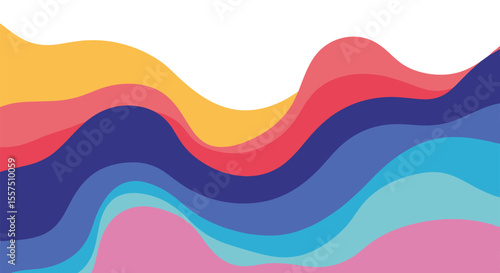 Vibrant Abstract Wave Patterns in Vivid Colors Creating a Beautiful Dynamic Landscape Background