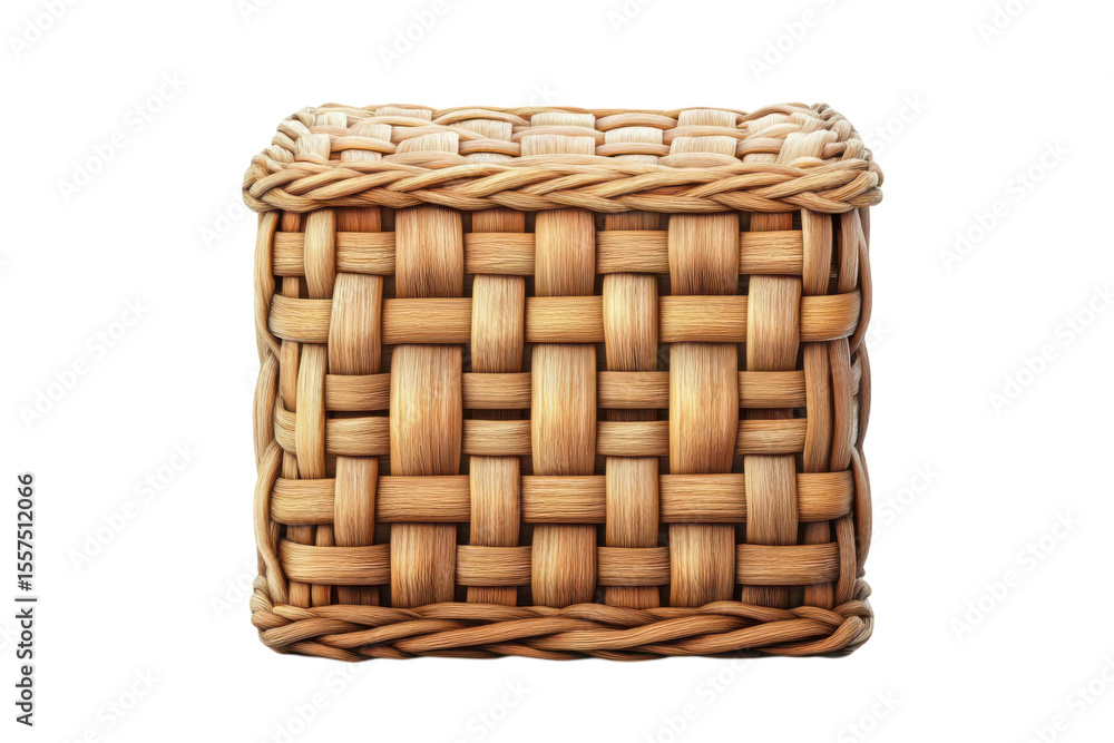 Obraz premium A rustic woven basket evoking farmhouse charm and handmade goodness textured interlaced on transparent background