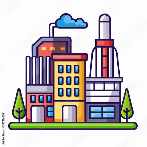 Textile dyeing factory vector illustration for marketing
