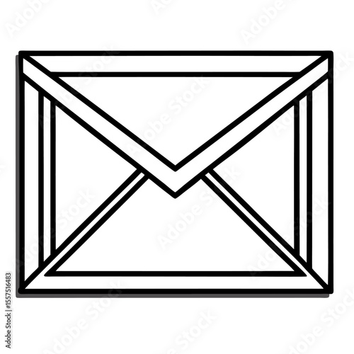 Email icon with envelope message on black background