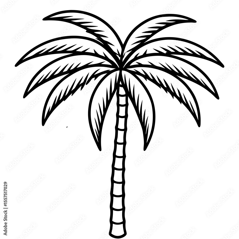 Fototapeta premium Areca Palm line art vector