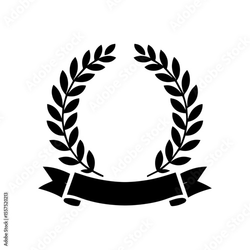 Elegant And Minimalist laurel  Wreath with Riboon Badge.