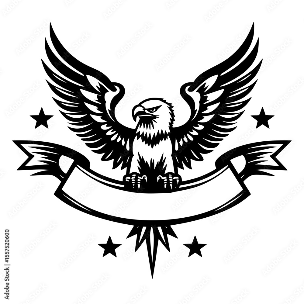 Fototapeta premium eagle, american, usa, patriotic, emblem, logo, symbol, national, freedom, liberty, bird, raptor, majestic, powerful, strength, wings, spread, stars, stripes, red, white, blue, nationalism, government,