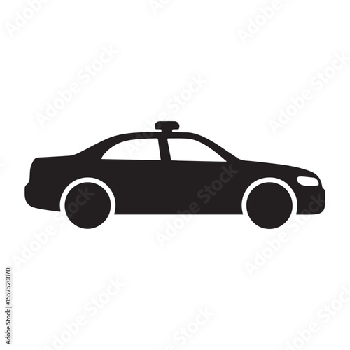 Police car silhouette icon vector illustration.