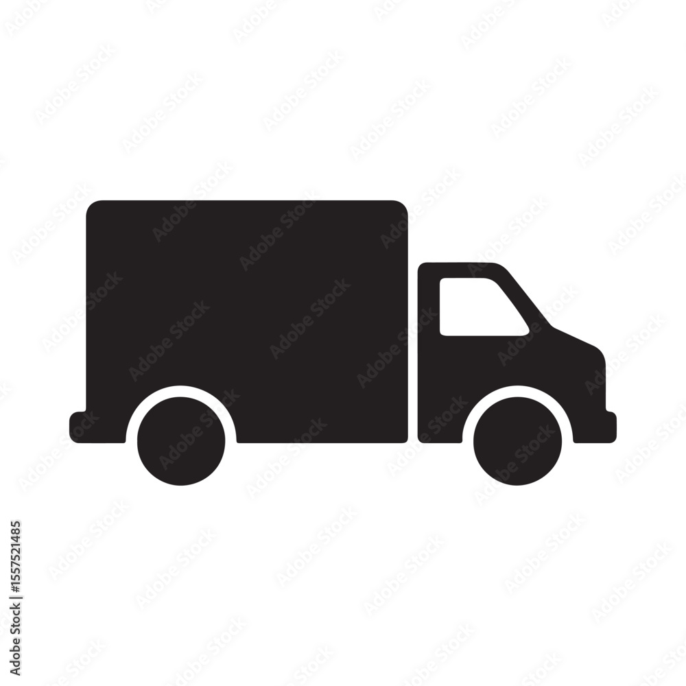Truck icon silhouette vector on white background. Truck icon silhouette vector on white background.