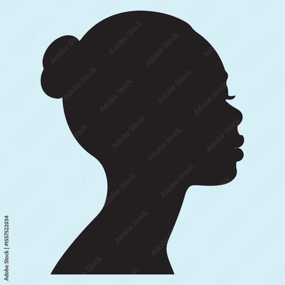 Elegant Side View Silhouette of a Black Woman Elegant Side View Silhouette of a Black Woman