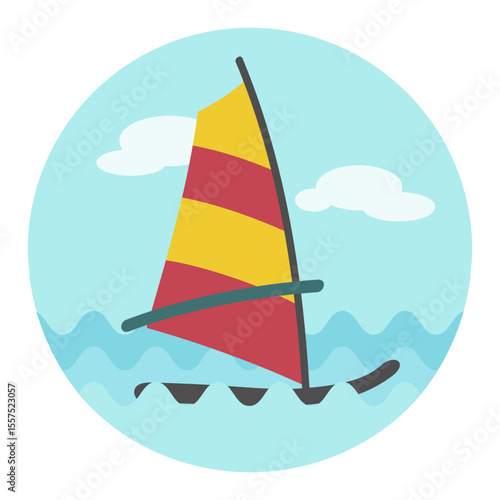 Board Windsurfing icon. Summer. Vacation
