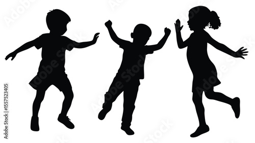 Black silhouette of Children's Play isolated on white background