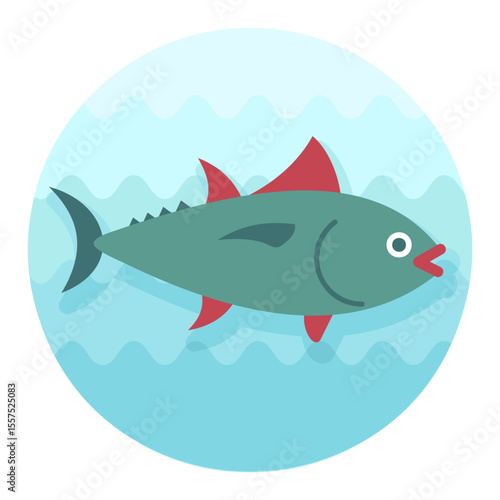 Tuna vector icon. Fishing. Vacation