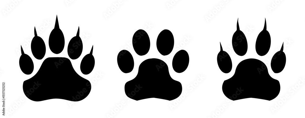 Fototapeta premium Paw print set. Vector illustration.