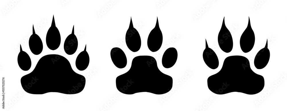 Fototapeta premium Paw print set. Vector illustration.