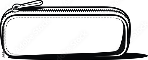 vector Pencil Case: Zippered Stationery Pouch - School & Office Supply Graphic.