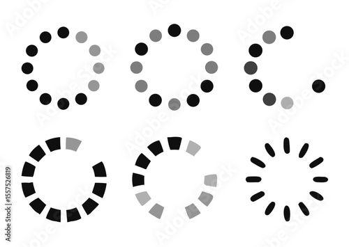 Loading icon collection. Vector illustration