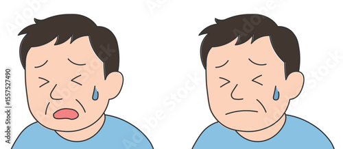 Facial Expressions of a Man in Pain or Discomfort (2 Types)

