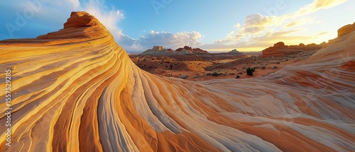 Utah sandstone wind erosion honeycomb weathering patterns with golden hour shadows for desert geology, abstract textures