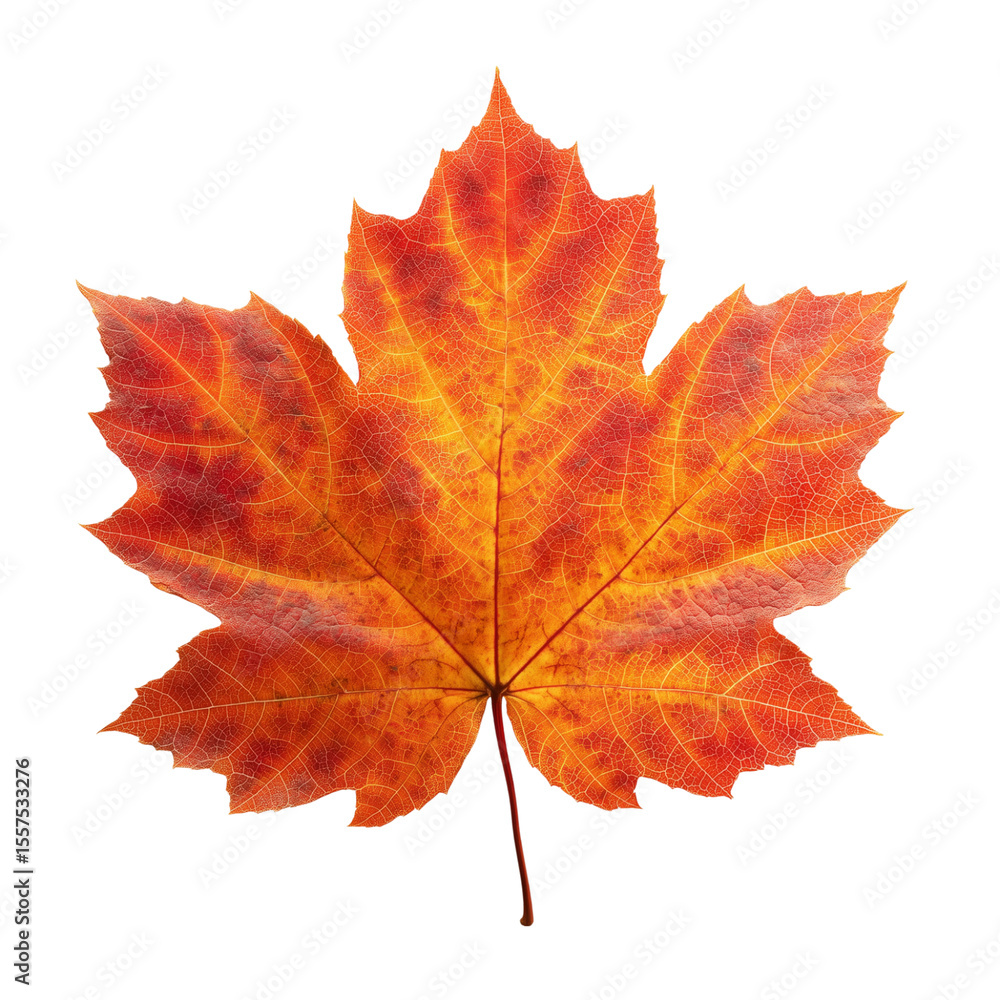 Obraz premium Autumn maple leaf isolated on a transparent background