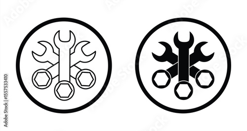 wrench icon vector isolated on white background. Wrench symbol. vector illustration