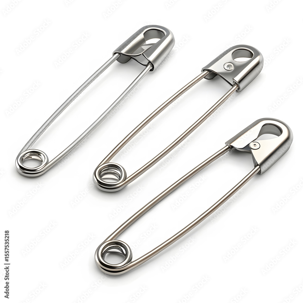 Safety pin isolated on white background Safety pin isolated on white background