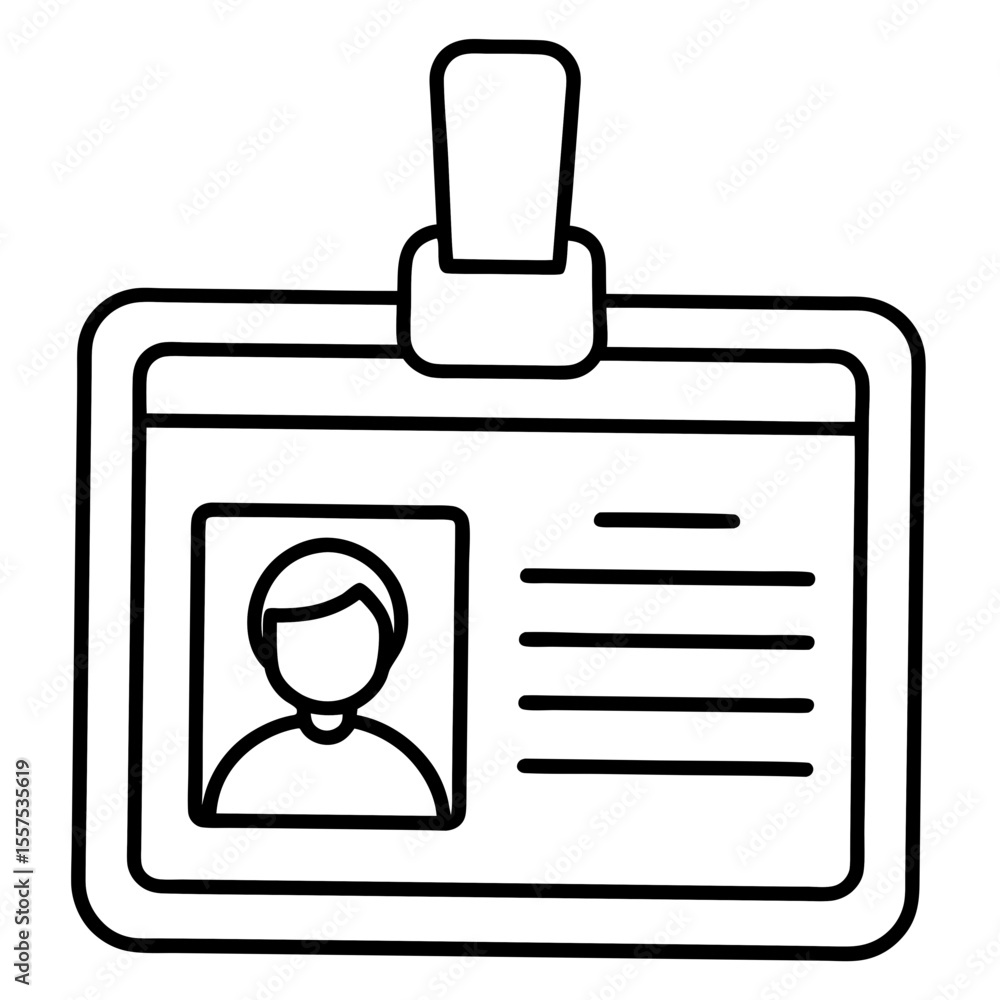 ID Card line art vector ID Card line art vector