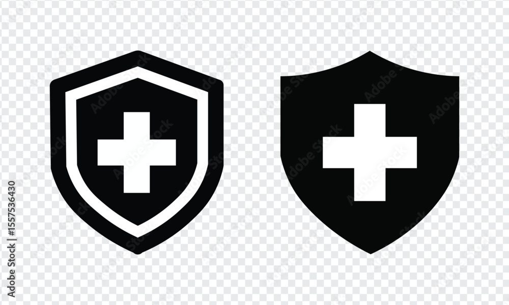 Fototapeta premium medicine bottle icon set with black and white cross label for healthcare pharmacy and medical treatment