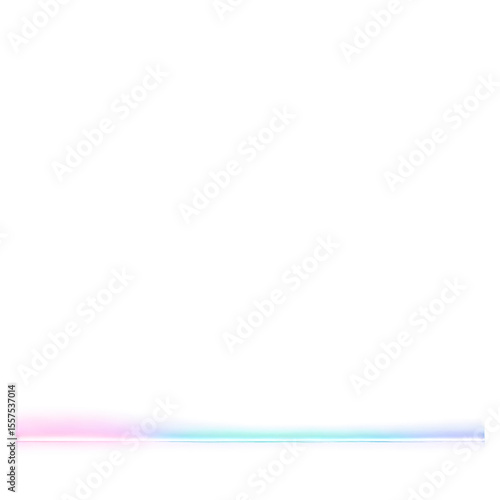 Soft gradient light bar with pink and blue hues isolated on transparent background