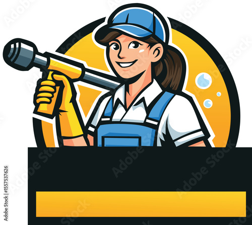 Adobe Illustrator Artwork, This design, inspired by the janitor. This logo is perfect for you, especially for businesses related to cleanliness.