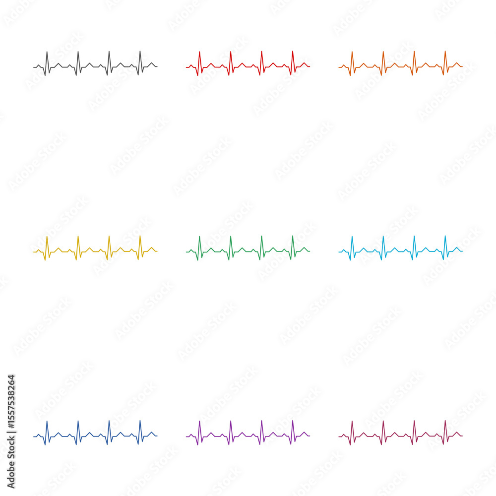Obraz premium Heartbeat icon isolated on white background. Set icons colorful