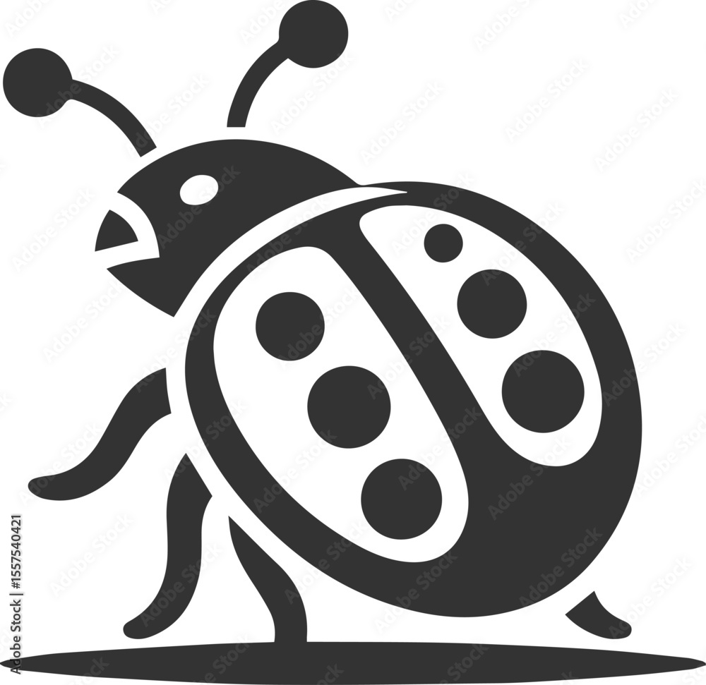 Obraz premium Silhouette of a ladybug vector drawing