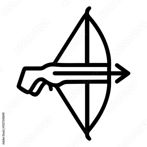 crossbow icon with trigger line icon vector on white background 
Vector gun icon on white background