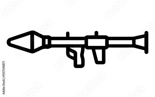 hand grenade launcher line icon vector on white background 
Vector gun icon on white background