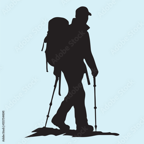 Mountain Adventure Hiker Vector