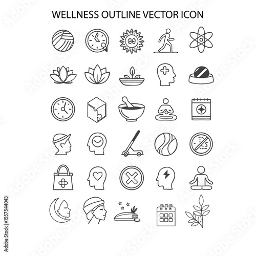 Wellness Outline Vector Icon 