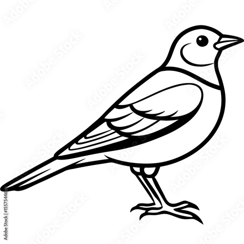 Lark line art vector