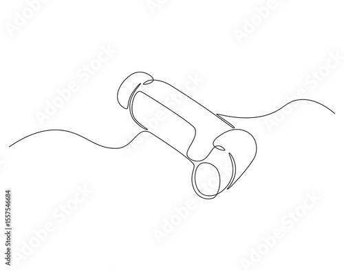 Inhaler continuous line. Continuous one line drawing of inhaler. Medical equipment concept. Single line drawing