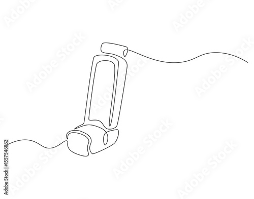 Inhaler continuous line. Continuous one line drawing of inhaler. Medical equipment concept. Single line drawing