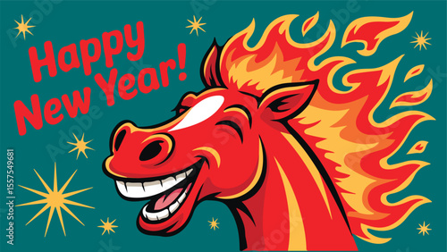 Laughter and flames , New Year's horse 2026