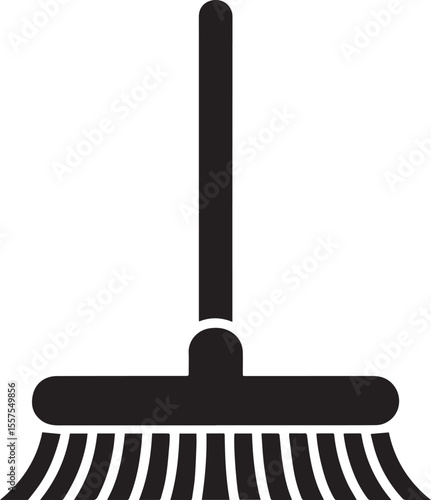 Simple Cleaning Broom Vector Icon