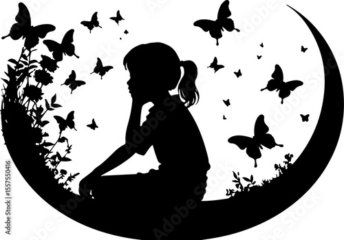 Fairy Silhouette Vector Art, Magical Fairy Shadow Design, Enchanted Fairy Vector Illustration, Flying Fairy Silhouette Clipart, Mystical Pixie Vector Art, Elegant Fairy Shadow Graphic, Fantasy Fairy V