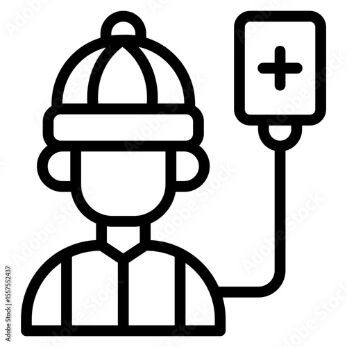 Cancer patient in vector illustration