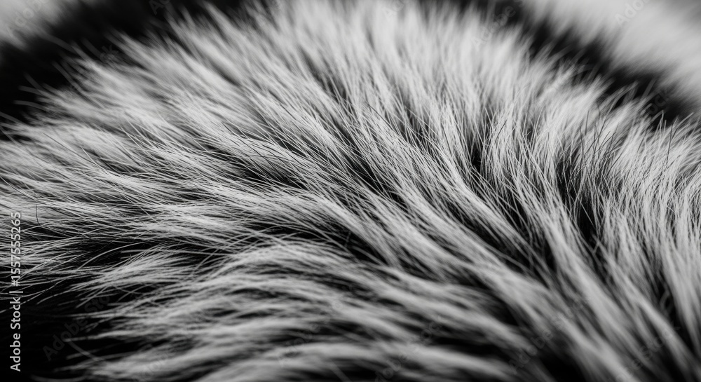 Close-up of black and white animal fur texture with soft patterns Close-up of black and white animal fur texture with soft patterns