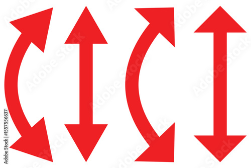 Dual sided arrow vector, icon, silhouette design. Semicircular curved thin, long double ended arrow vector design for website, app and logo design.  vector illustration.