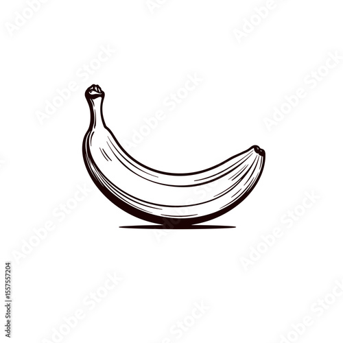 Banana illustration line art style, healthy eating symbolism