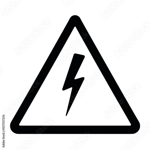 High voltage warning symbol, electrical safety sign